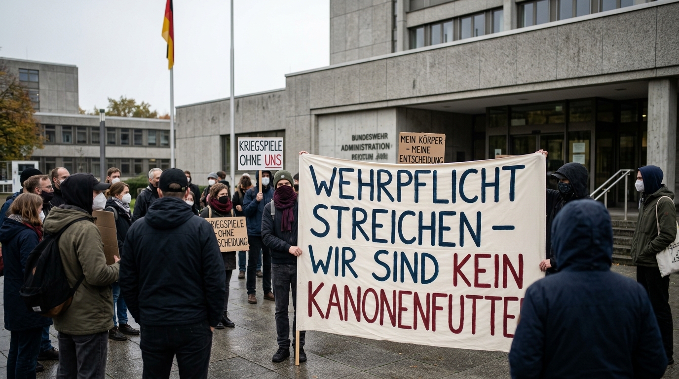 Proteste gegen Wehrpflicht-Pläne überschatten Veteranen-Ehrung mit Pistorius